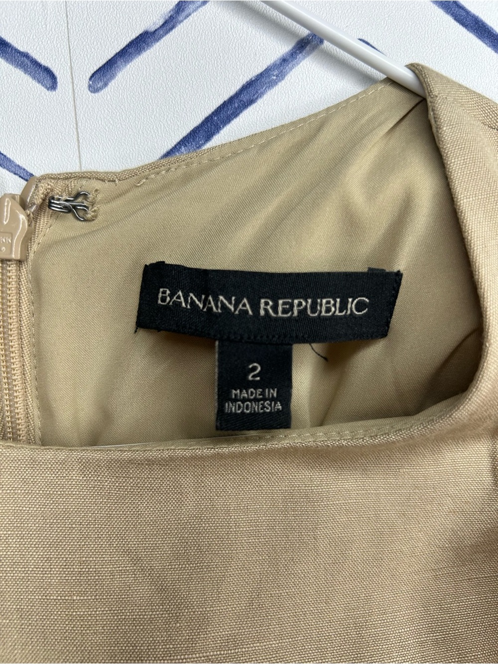 Banana Republic Linen Sleeveless Sheath Dress Beige Size 2 - Picture 4 of 5